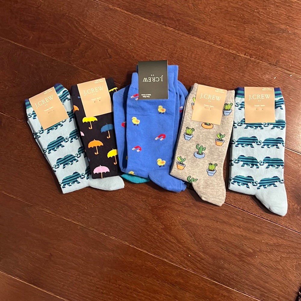 5 pairs of brand new never worn jcrew socks
